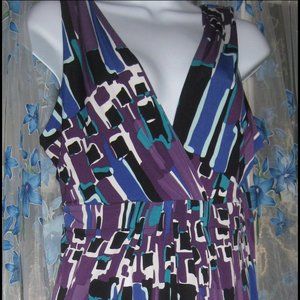 VIVID Womens MERONA Sleevelesss Empire DRESS Purple Lilac Black Teal Navy Blue L